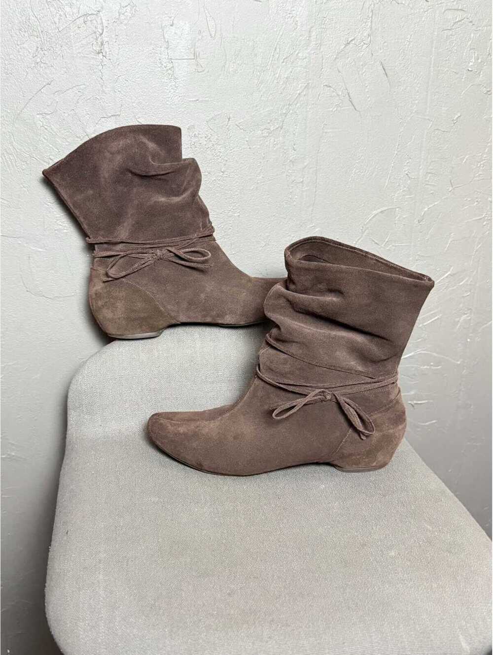 Vintage 1990's Slouchy Brown Suede Pixie Boots REACTION by Kenneth Cole size 9.5